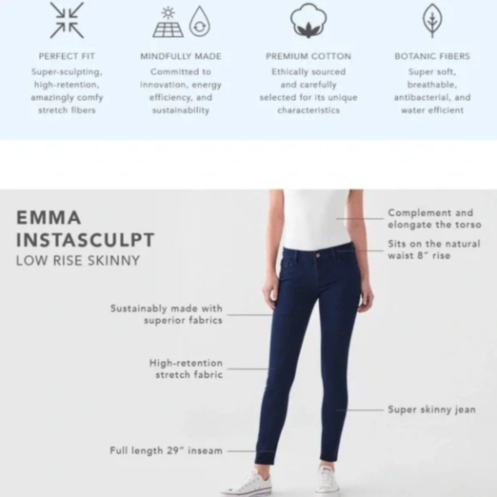 DL1961 "Emma" Power Legging Jeans in Flatiron, Size 25 - Picture 3 of 6